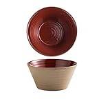 Salad Bowls Wine Red Color Plate Pasta Rice Bowl Ceramic Vegetable Plate Japanese Retro Tableware Soup Dish Coarse Pottery Bowl Kitchen Soup Bowls (Co