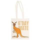 Australia Gday Mate Funny Kangaroo Unisex Totebag Beige Shopping Säck Återanvändbar