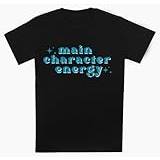 Main Character Energy Aesthetic Barnsvart T-Shirt Vanlig Kortärmad