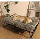Bärbar och tvättbar spjälsäng för hund, upphöjd campinghundsäng för medelstora hundar, för alla årstider, 16-22 cm från marken (120 * 80 * 22cm)
