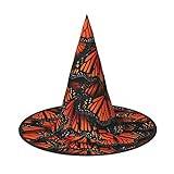 Häxhattar för kvinnor, vuxna häxor trollkarl halloween cosplay tillbehör, monark fjärilar spetsiga häxor hatt
