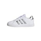 adidas Unisex – Barn Grand Court Sneakers, Ftwr White/Matte Silver/Matte Silver, 33 EU