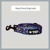 Navy And Pink Floral Dog Lead/Leash