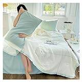 Washed Cotton Summer Quilt Airable Cover Summer Dormitory Single Thin Duvet,Set med täcke