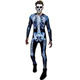 5 Pcs Skelettdräkt för vuxna | 3D Skelett Halloween Kostymer Herr Dam Jumpsuit Body,3D-grafik Halloween Skull Cosplay Skeletttillbehör Zceplem