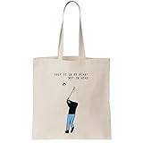 Functon+ Golf Is In My Heart, Not In Head Canvas Tote Bag, beige