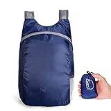SSWERWEQ Ryggsäck för resor 15L Lightweight Packable Backpack Foldable ultralight Outdoor Folding Backpack Travel Daypack Bag Sports Daypack for Men Women (Color : Dark Blue)