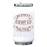 en tom mage är inte en bra politisk rådgivare val 2024 slogan vakuum termisk dryckesflaska termos vit