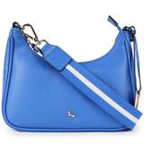 'Bella Toscana' Real Leather Crossbody Bag with Webbing Strap: 64296 Sodalite Blue NA