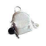 Hdbcbdj Ryggsäckar för kvinnor Female White Back Pack Black Mini Backpacks Women PU Leather Cute Small Backpack (Color : White)