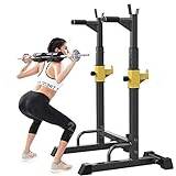 Power Rack Exercise Squat Stand, Pull Up Bar Squat Rack, Squat Stands Rack Barbell Free Press Bench, Home Gym Strength Training Stand Fitness