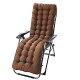 Sun Lounger Chair Cushions, Outdoor Indoor Sun Lounger Cushions, Non-Slip Thick Soft Lounge Chair Cushions, for Garden Patio Sofa Tatami Car Seat Bench,Brown,48 * 170 * 8cm
