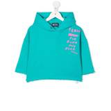 Diesel Kids - kort hoodie med logotyp - barn - bomull - 8 år - Blå