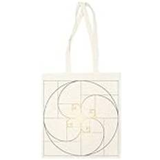 Fibonacci Spiral Golden Ratio Unisex Beige Totebag Återanvändbar Väska
