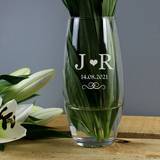 Personalised Initials Glass Bullet Vase