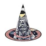 2 st häxhatt rollspel kostym häxa kostym häxa kostym hatt tryck häxa hatt häxa hatt, astronaut på månen 1 tryck