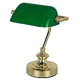 Globo 24917 Retro bordslampa, läslampa, bankirlampa, lampa, arbetsrum, grön