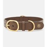 Gucci GG L/XL faux leather dog collar - brown - L