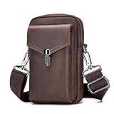 jonam Fanny Pack Leather Waist Pack Phone Pouch Bags Waist Bag Men's Small Chest Shoulder Belt Bag Back Pack (Color : Coffee)