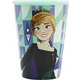 Disney Blått glas för flickor i plast Frozen Elsa Anna Olaf 260 ml med pip lämplig för enkel drickning