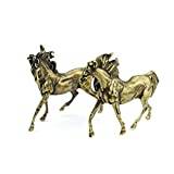 Ett par vintage metall mässing häststaty figurer prydnader massiv mässing djur stöt staty skrivbordsdekorationer prydnad leksak gåva