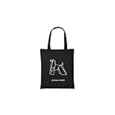 PRO' line Dshirt14 Afghan Hound Classic Origami Silhouette – Tote Bag med afghansk vinthund grafik, svart, Einheitsgröße