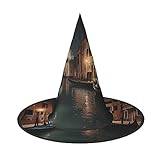 ELFcat 3 st häxhattar för kvinnor, halloween häxor hattar för dekor trollkarlshatt, maskerad cosplay kostym, Venedig natt