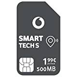 Vodafone Smart Tech S, 500 MB data, för smarta enheter, GPS-spårare, telemetri, larmsystem (inte för smartphones, surfplattor, inga röstsamtal) ABO 24 månaders körtid, IoT, M2M SIM