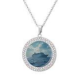 Ocean kryssningsfartyg damhalsband justerbar längd hänge mode smycken för mamma fru flickvän gåva
