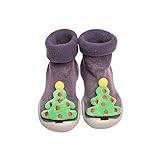 Festliga barnskor jul småbarn strumpor och skor tecknat mönster baby flicka skor och strumpor för 0 till 3 badskor, småbarn, Grön, 23 EU