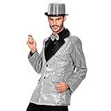 "SILVER SEQUIN JACKET WITH SATIN COLLAR" - (XL)