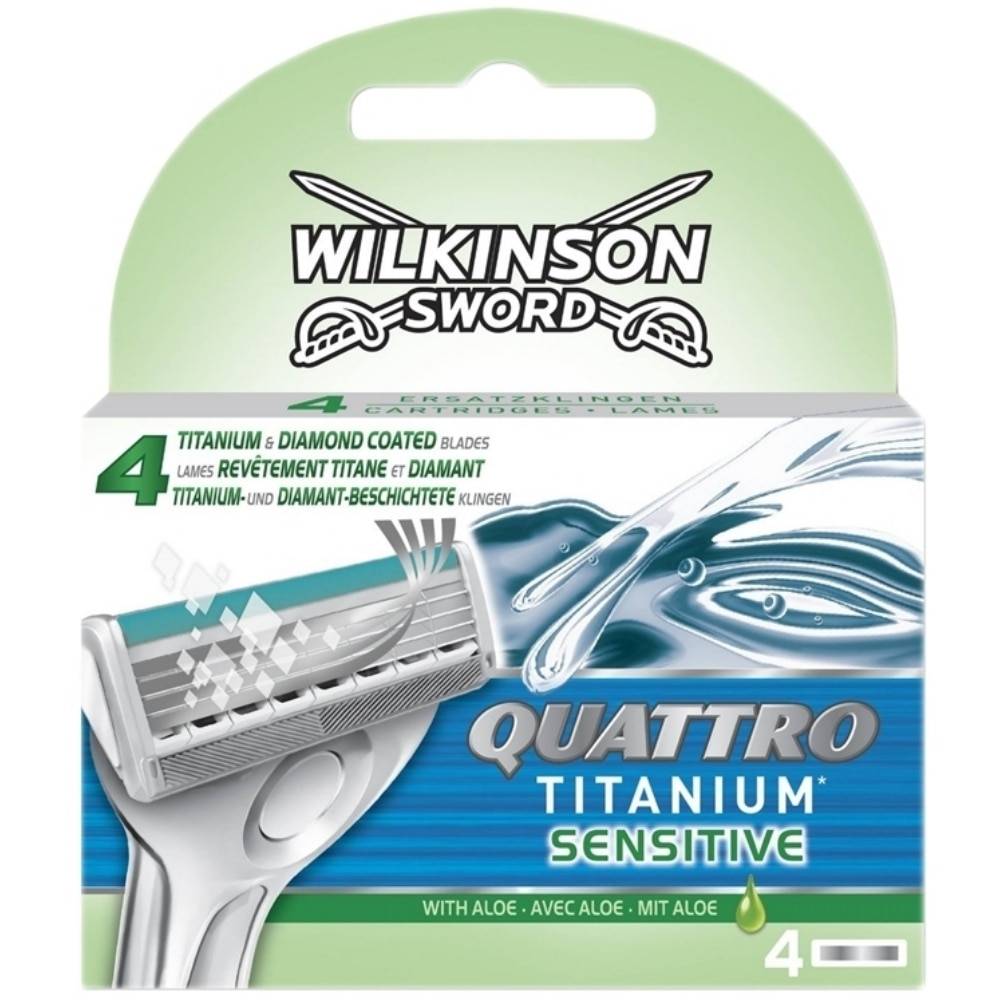 60 Wilkinson Quattro Titanium Sensitive Rasierklingen 7x 8er Pack 4er Set OVP 