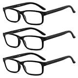 Suertree 3-pack läsglasögon blåljusfilter glasögon kvinnor män läshjälp datorglasögon UV blockerade mode läsare 2,5 x 642