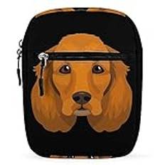 Golden Retriever hund ansikte tryckt liten crossbody handväska söt resa axelväska med justerbar rem för män kvinnor, Stil, En storlek