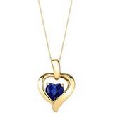 Sapphire Pendant Necklace in 9ct gold plated sterling silver
