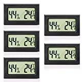 Donkivvy 5-pack LCD digital termometer hygrometer, mini rumstemperatur fuktighetsmätare mätare för växthus, bilar, hemmakontor, Celsius