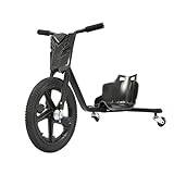 SabUIDDS Barn Drift Scooter, kan roteras 360 grader, trehjuling med halkfria plastpedaler, drifter med bakhjul av ljus, Drift Trike för barn från sex år, kolfiber svart