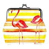 Myntplånböcker Små plånböcker,Stripe Animal Flamingo,Byt handväska nyckelhållare förvaring för kvinnor
