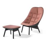 Uchiwa Quilted Chair & Ottoman Olavi by Hay 12/ Sierra Leather SI100/ Black Stained Oak