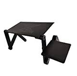 Black Overbed Table Tilting Bedside Desk Tray Table Rolling Computer Desk Cart Over Sofa Bed Table Adjustable Height Sitting Laptop Table INRLKIT Mobile Stand Up Desk 