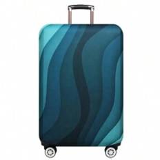 Blue Stripes Elastic Luggage Cover,Foldable Thickened Travel Suitcase Cover 18-32 Inch Trolley Case Protective Cover Travel Essential Accessories