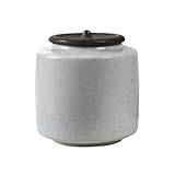 Köksbehållare Keramisk lös teförvaringsbehållare Burk Hem Kök Mat Förvaringsburk Kinesisk stil Retro Grov Keramisk förseglad burk Teförvaringsbehållare (Color : White)