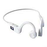 YUANGANG Bilaterala stereohörlurar benledning hörlurar MP3-läge minne titanlegering skelett bekväma och smärtfria (vit)