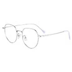 HQMGLASSES Retro ovala läsglasögon Män Kvinnor Antiblått Lätt Lätt datorläsare med fotokromatisk lins solläsare,Silver,2.5 x