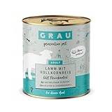GRAU - Original – Våtfoder för hundar – lamm med fullkornsris, 6-pack (6 x 800 g), monoprotein, glutenfri, för vuxna hundar