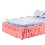 Valance lakan, sängkappa solid elastisk sängkappa hem hotell sovrum dekorationer tillbehör (färg: Orange rosa, storlek: 120 x 200 x 40 cm)