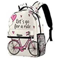 Ryggsäck lätt dagväska ryggsäck för skola Let's Go for a Ride