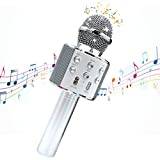 Tikimoon Trådlös karaoke mikrofon för barn populär sång trådlös Bluetooth-mikrofon med högtalare handhållna mikrofoner för barn pojkar flickor lärande leksaker