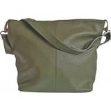 Handväska i läder olivgrön