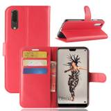 Huawei P20 - Läderfodral / plånbok - röd